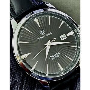 New Vintage Pablo Raez 40mm Mens Slv‎ Blk Blk Presage Watch